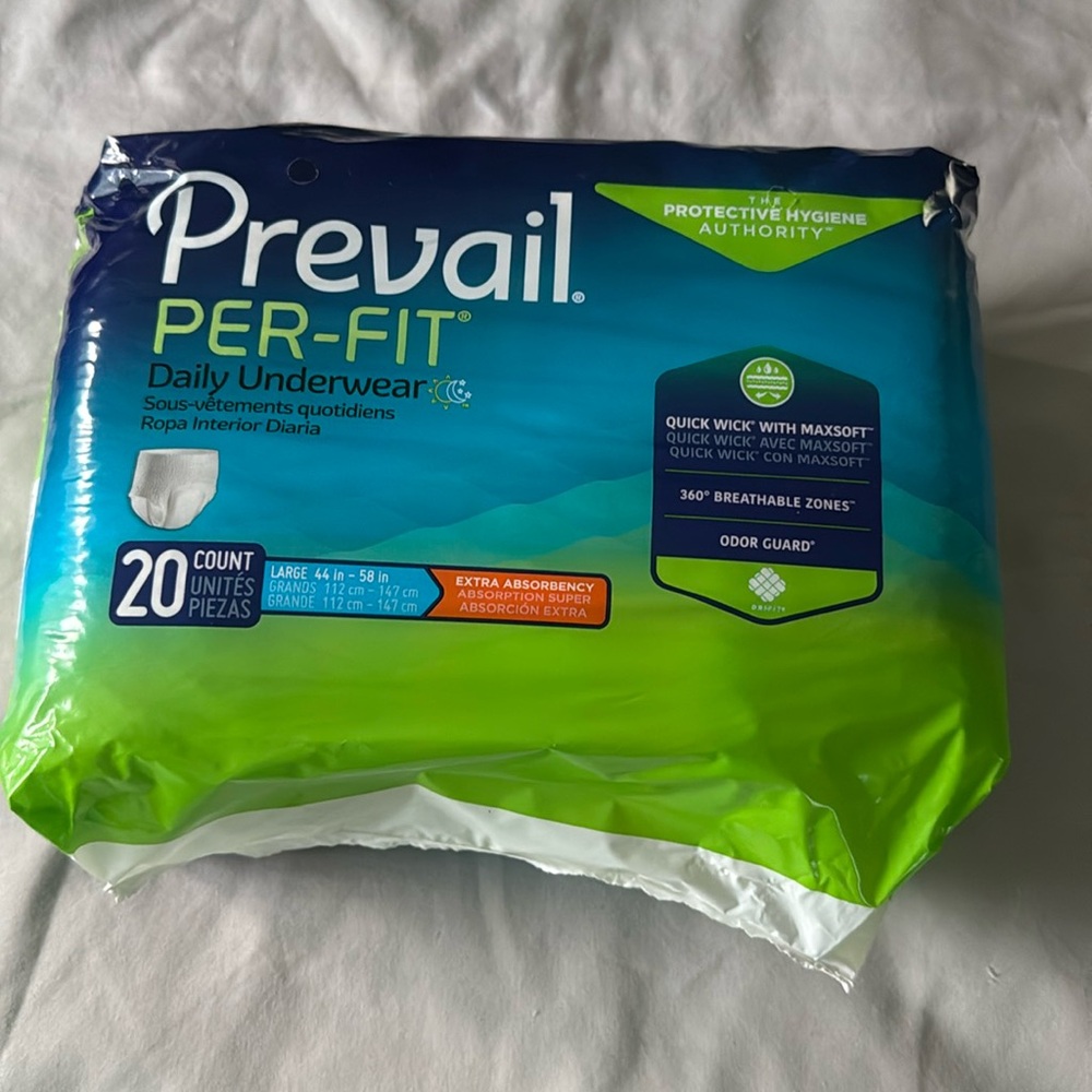 Prevail briefs size large new package 20 briefs in package